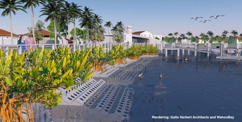 Concept rendering of SEAHIVE coastal protection infrastructure